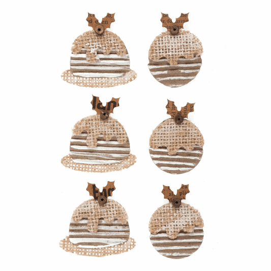 Trimits Craft Embellishments - Corrugated & Burlap Pudding (Pack of 6)