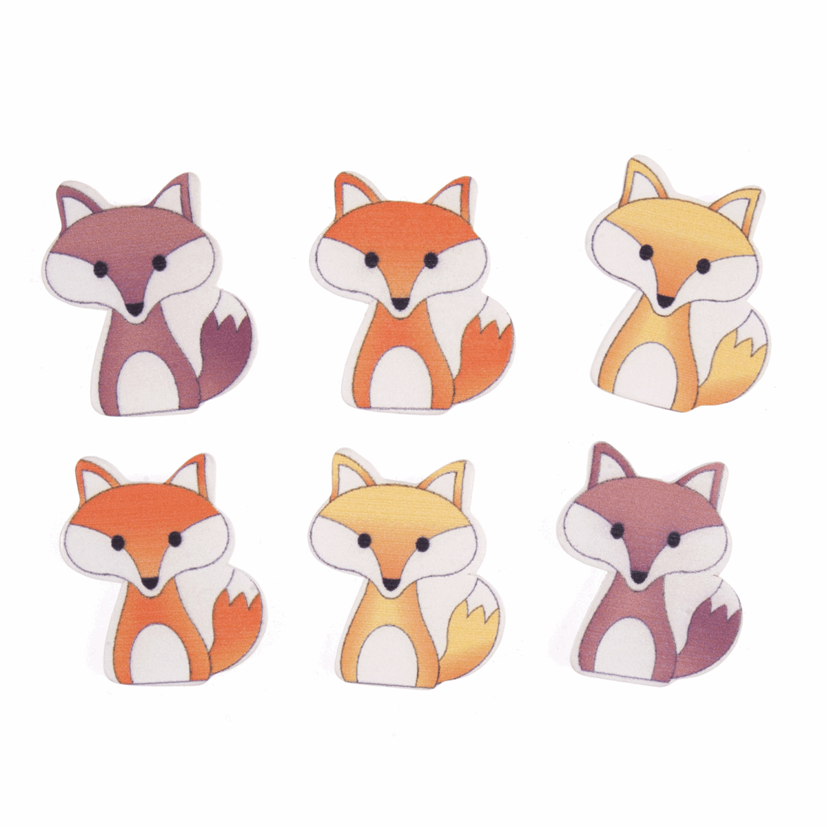 Trimits Craft Embellishments - Foxes (Pack of 6)