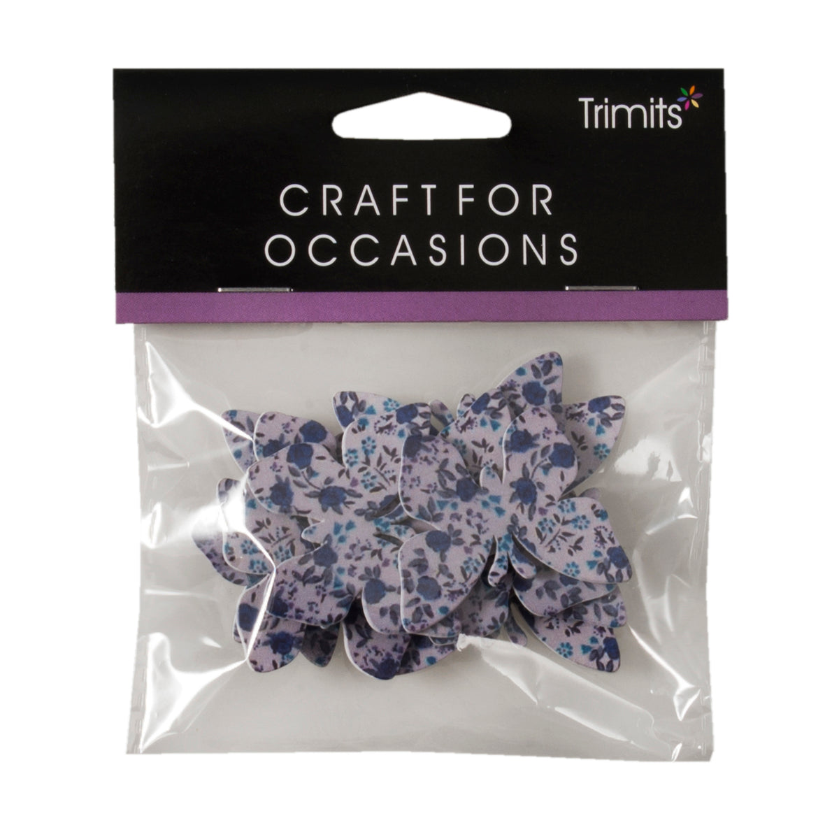 Mauve printed wooden butterflies with self-adhesive backs