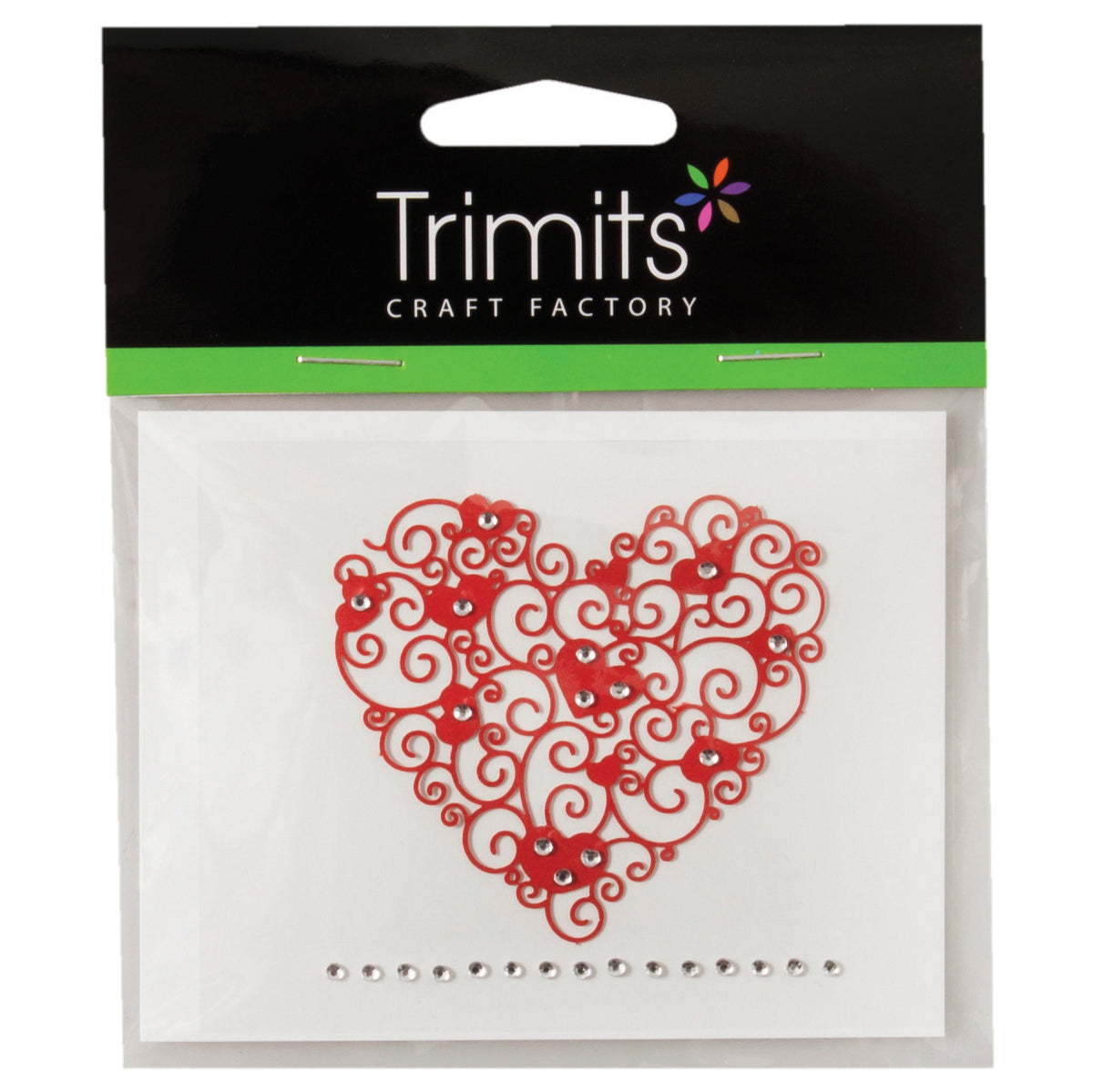Red filigree craft heart