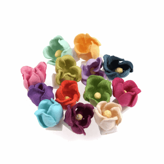 Trimits Craft Embellishments - Assorted Small Bright Paper Flowers (Pack of 28)
