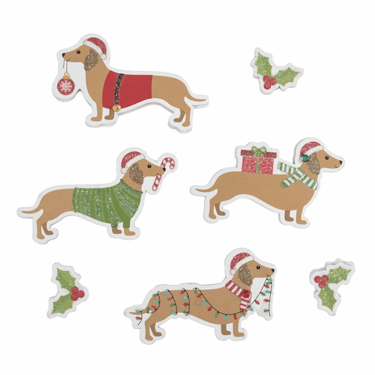 Trimits Craft Embellishments - Festive Dachshund (Pack of 7)
