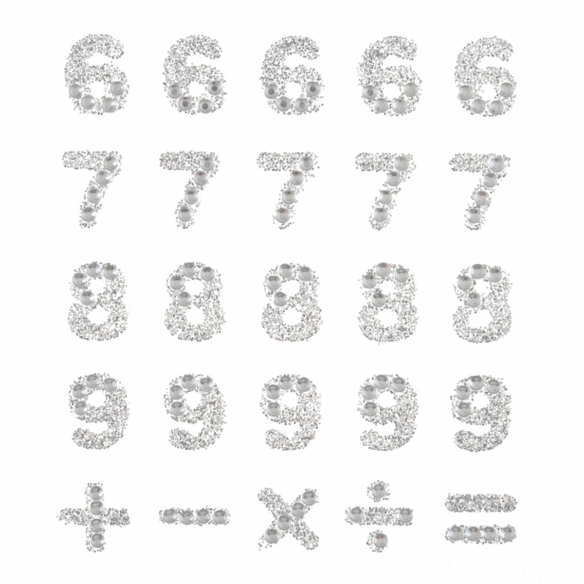 Trimits Stick-On Diamante Number Pack (Pack of 55)