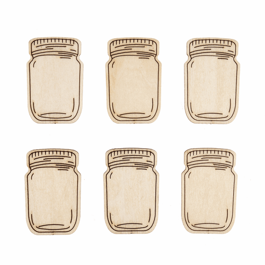 Trimits Craft Embellishments - Wooden Jars (Pack of 12)