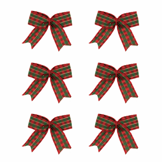 Trimits Craft Embellishments - Tartan Bows (Pack of 6)