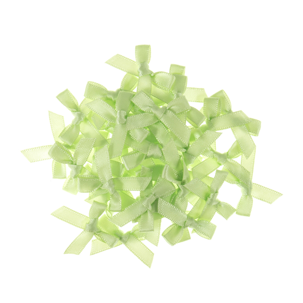 Small light green satin ribbon bows