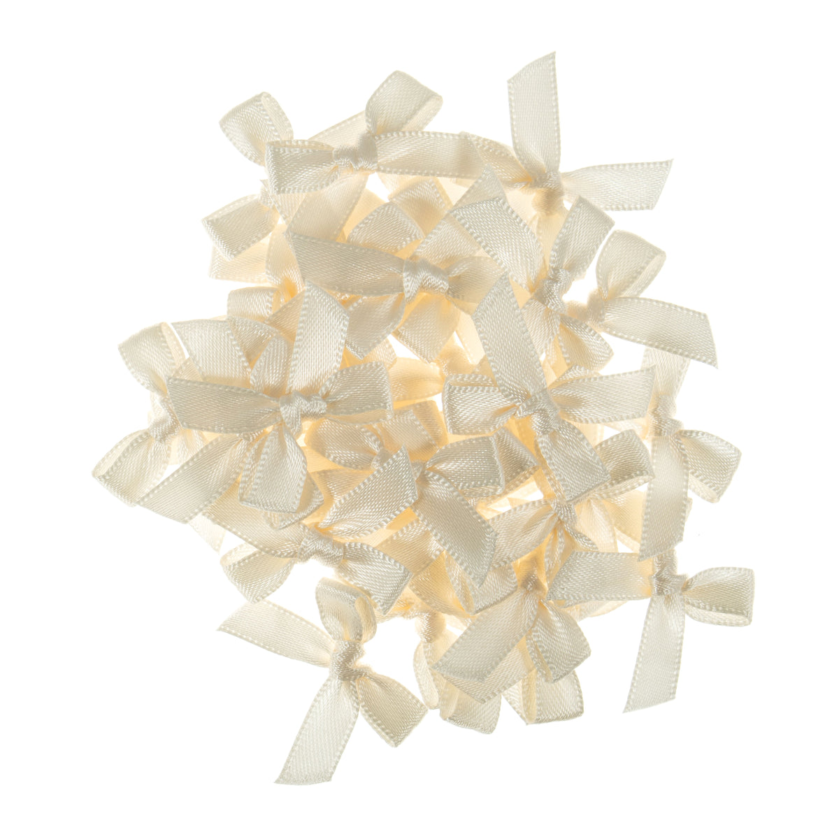 Small ivory satin ribbon bows