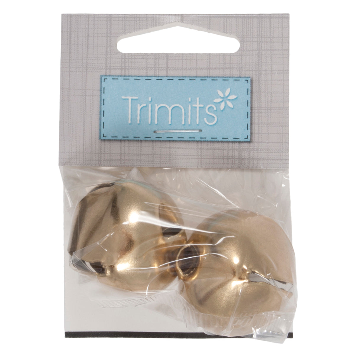 Two large gold jingle bells