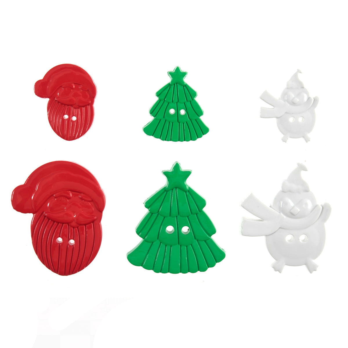 Bag of Santa and penguin novelty buttons