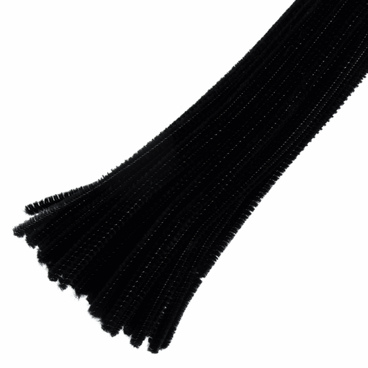 Trimits Black Chenilles - 30cm x 6mm (Pack of 30)