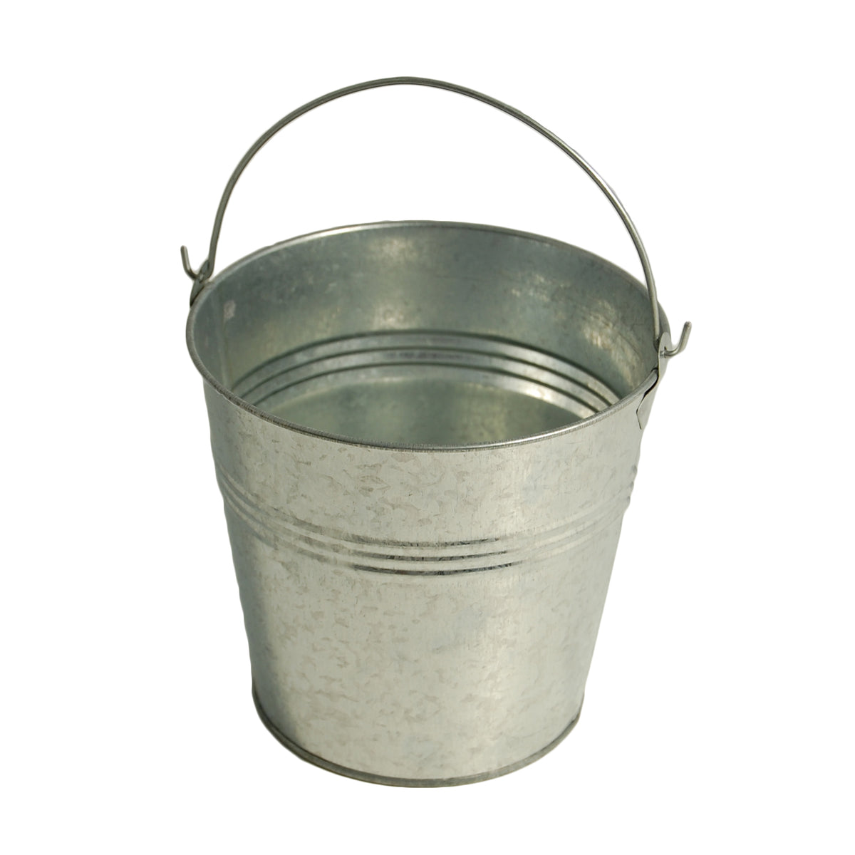 Small galvanised metal pail with handle