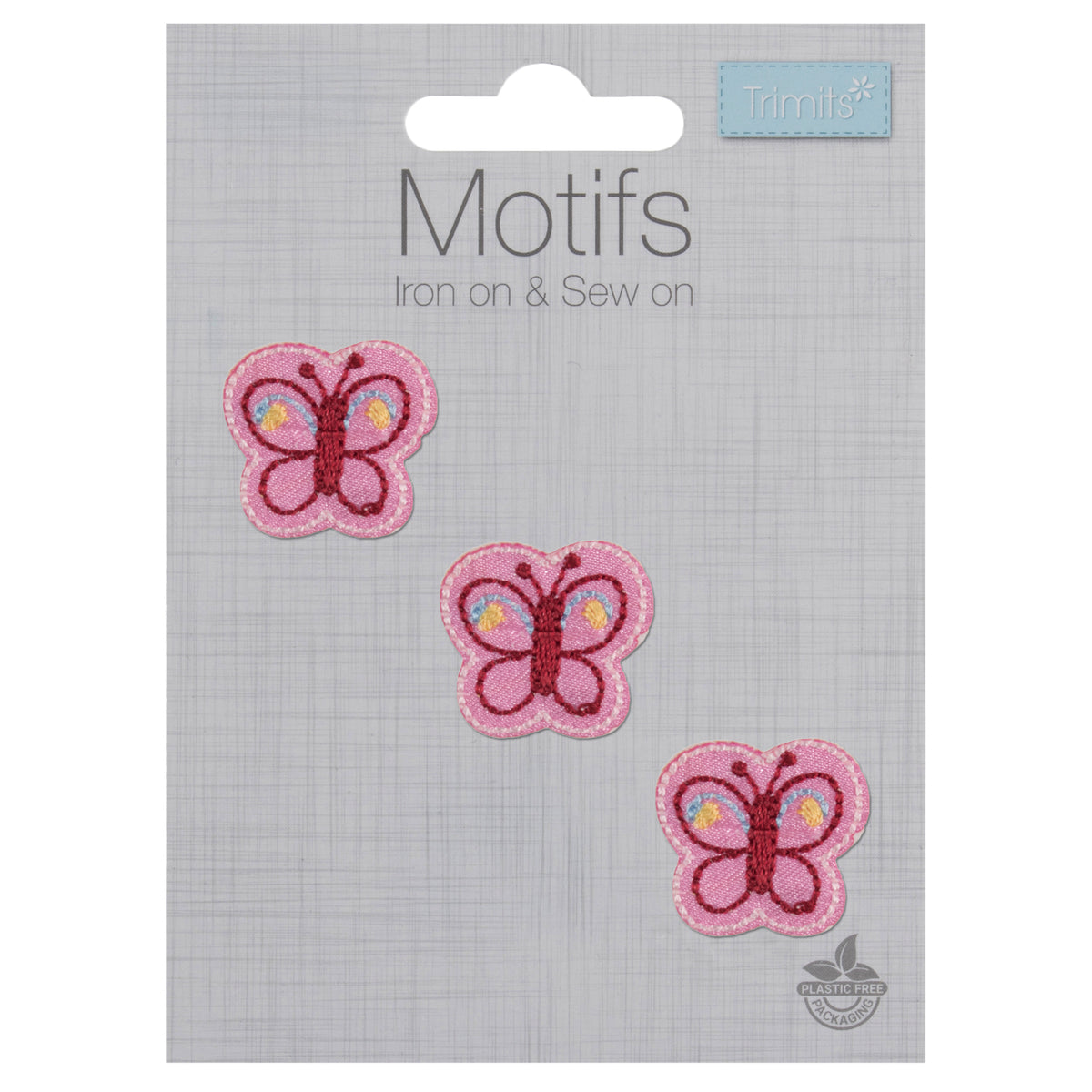 Three small pink butterfly motifs