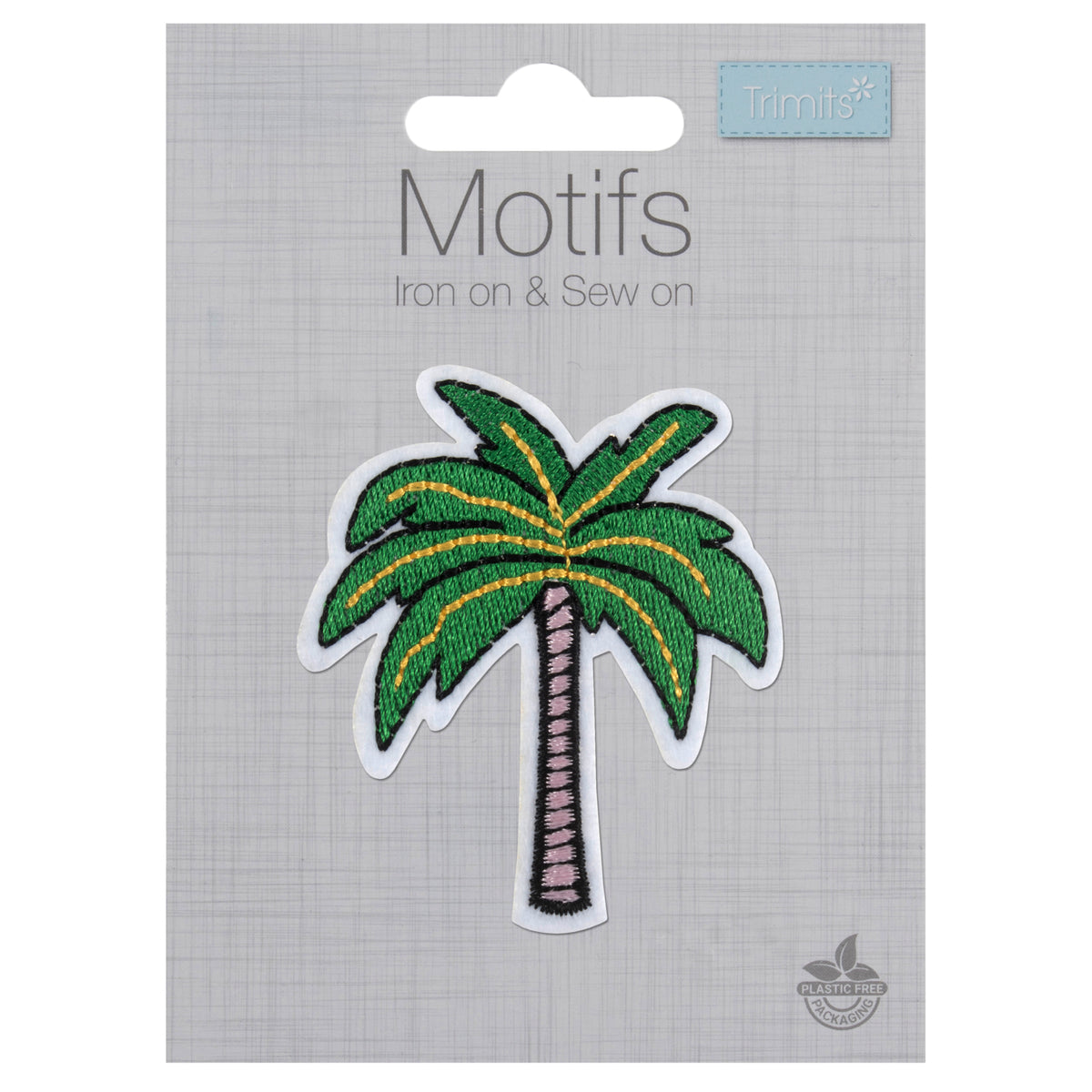 Embroidered palm tree motif