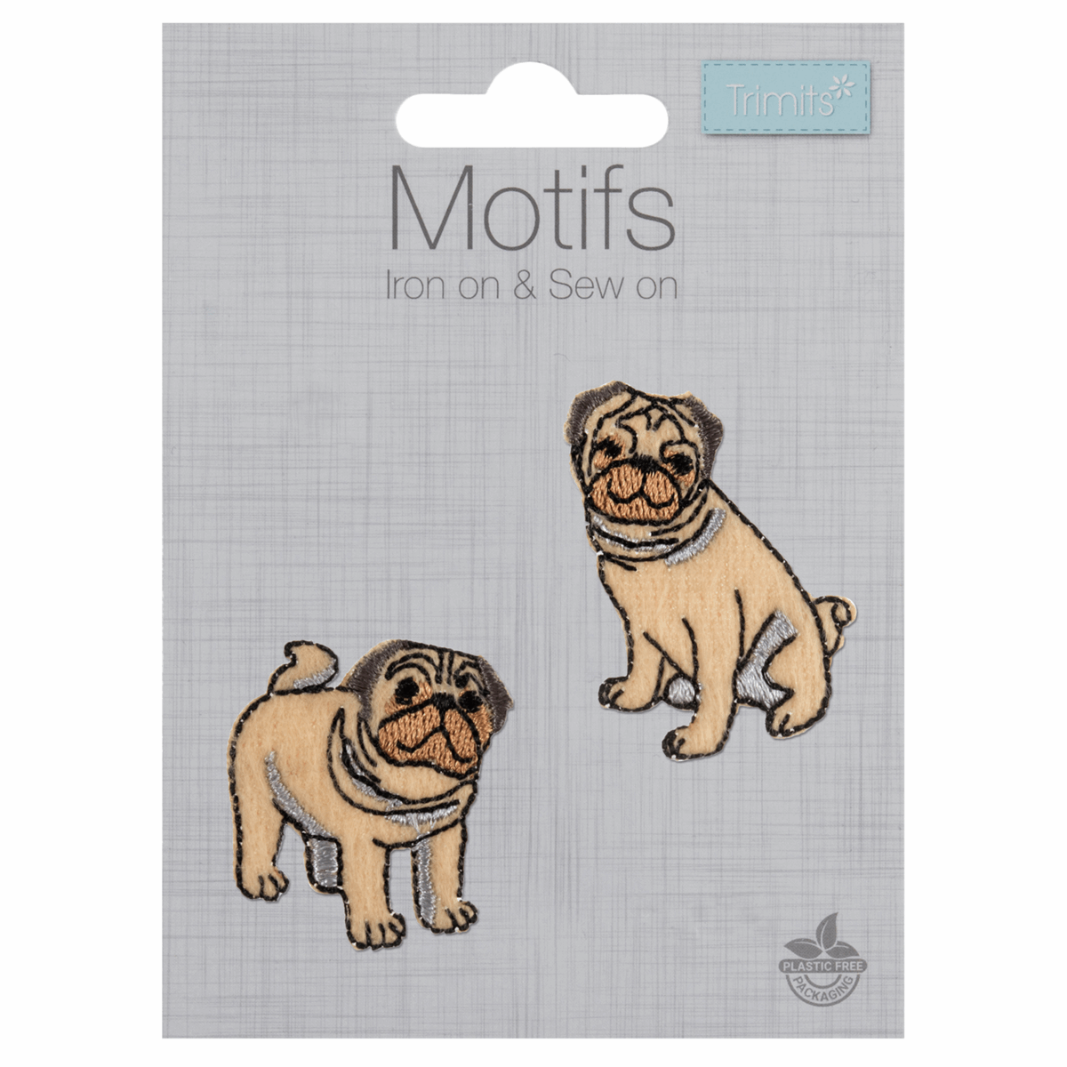 Iron-On/Sew On Motif Patch - Pugs