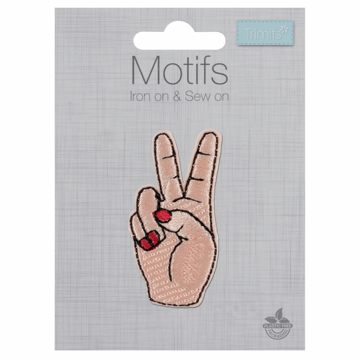 Trimits Iron-On/Sew On Motif Patch - Peace Sign