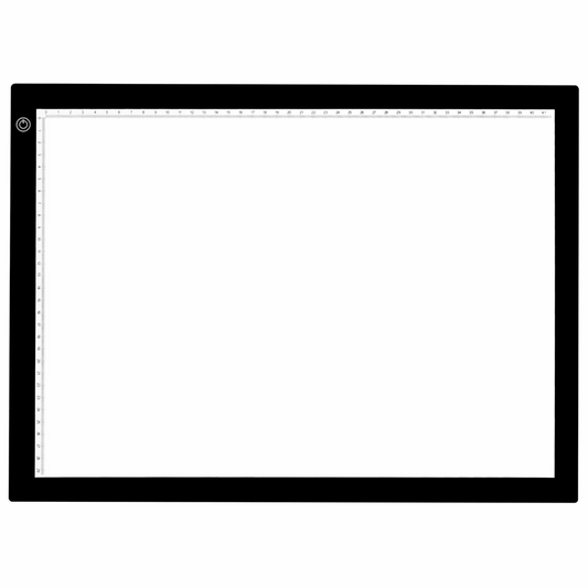 PURElite A3 Ultrathin Led Light Box with Natural Daylight dimmable LEDs - Features ruler border, USB, battery or mains powered
