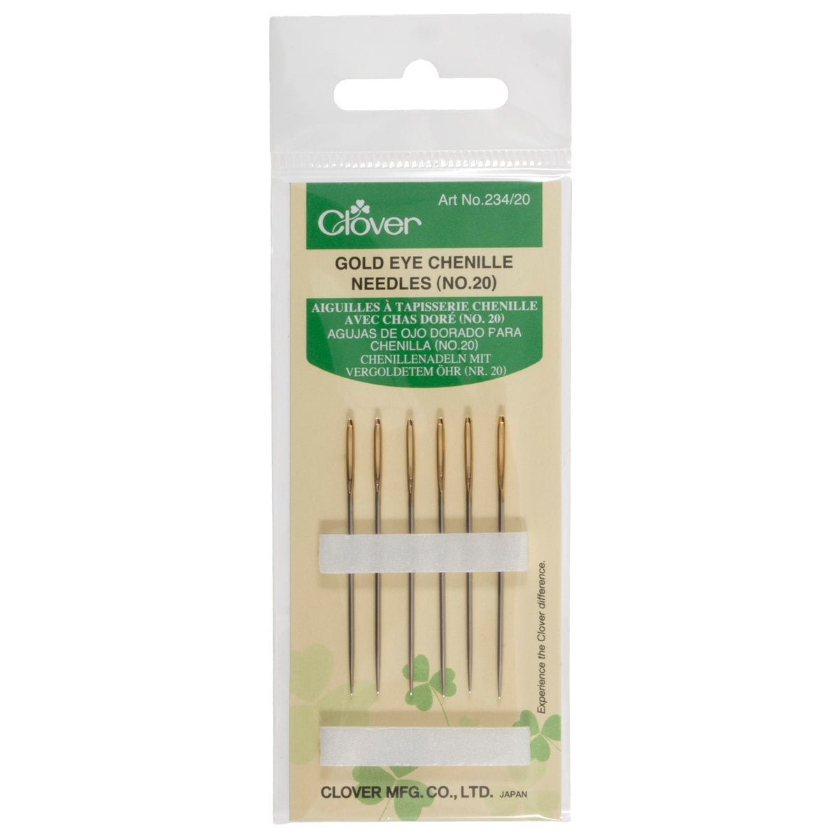 Clover gold eye chenille needles in packet