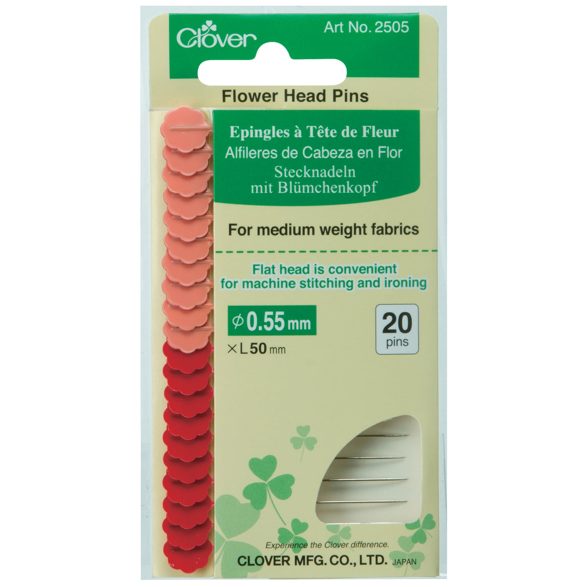 Clover Pins - Flower Head - Card
