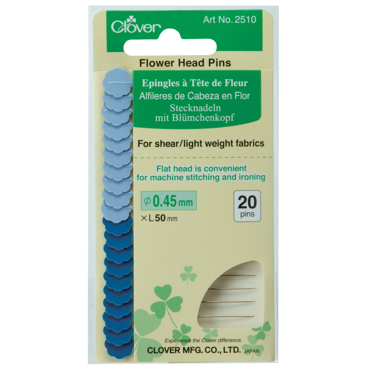 Clover Pins - Flower Head - Fine - Card
