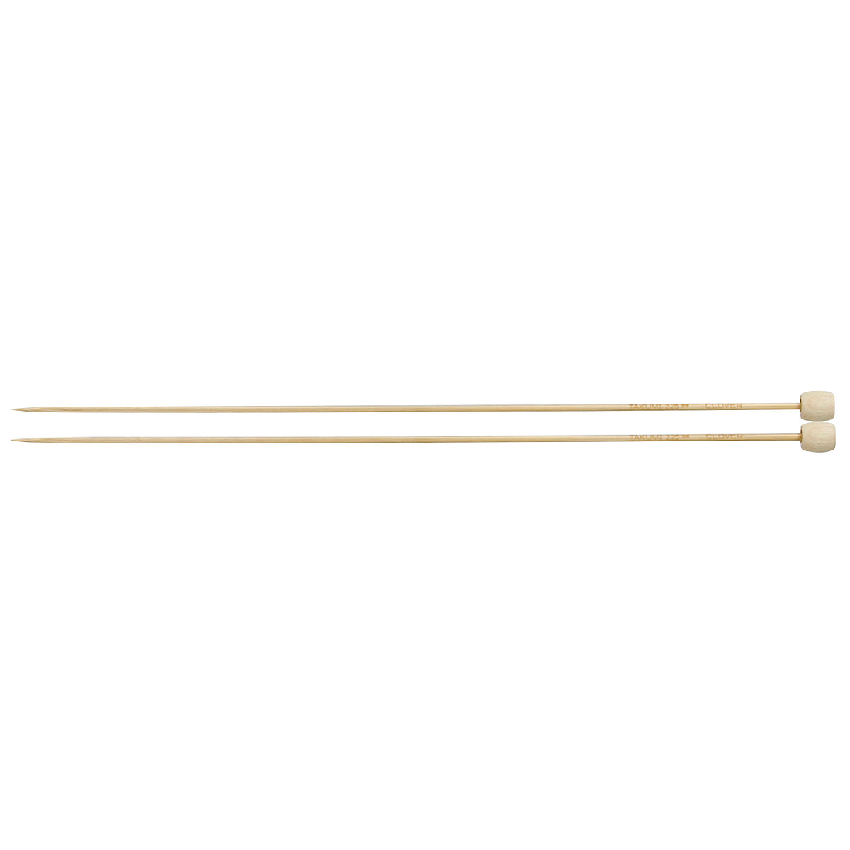 Pair of Clover Takumi bamboo knitting needles, 23cm x 2.25mm, in green packaging