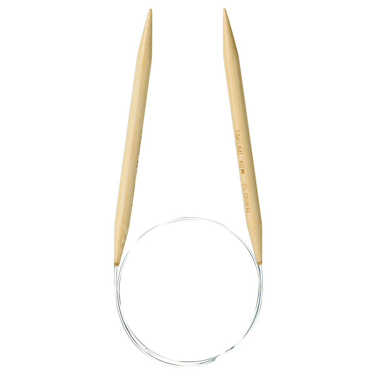 Clover Takumi bamboo fixed circular knitting needle, 8mm, 60cm