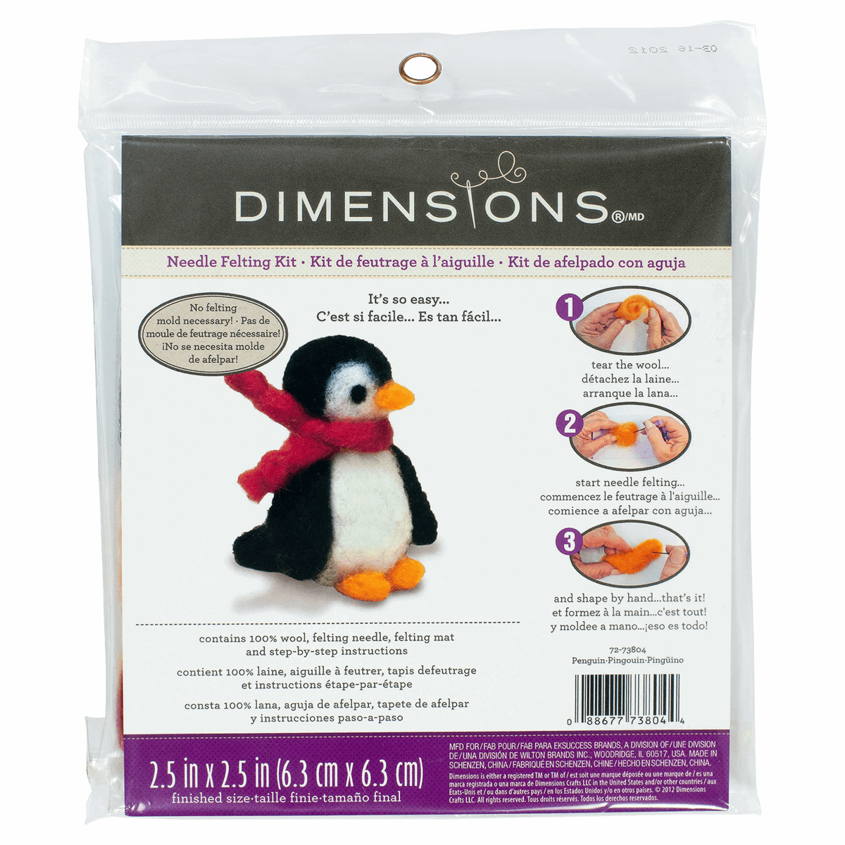 Needle Felting Kit - Penguin