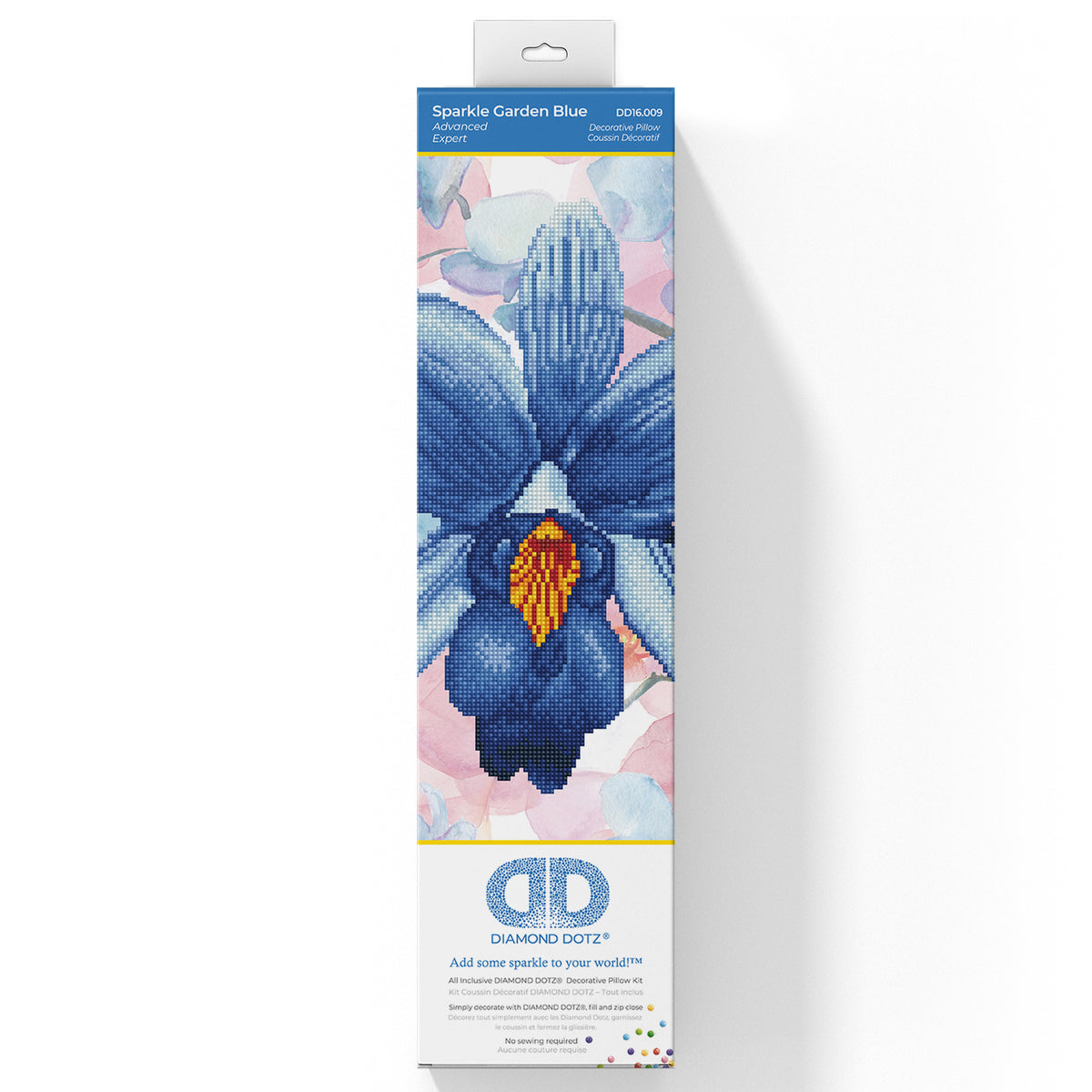 Diamond Dotz Sparkle Garden blue diamond painting pillow kit