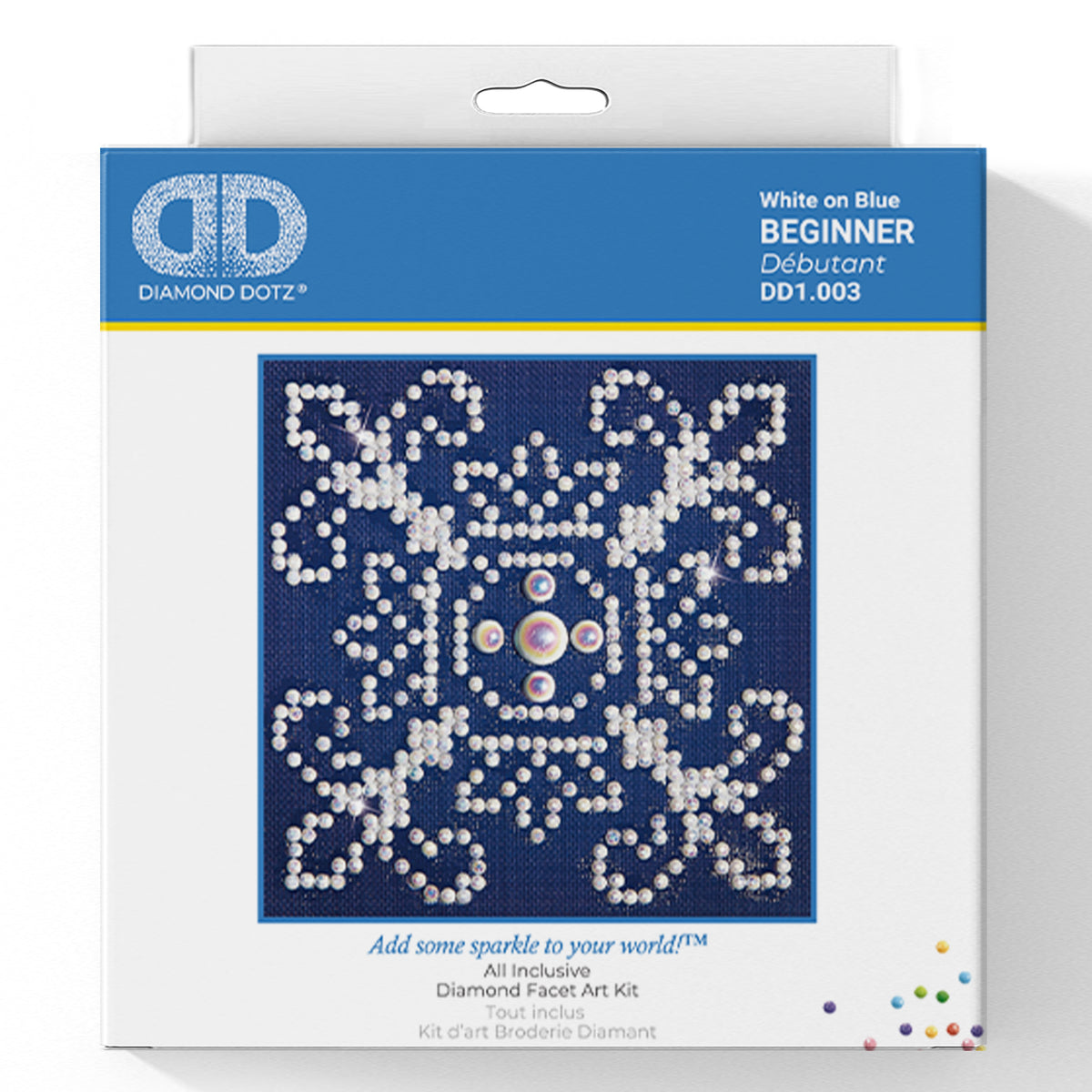 White on Blue diamond painting design