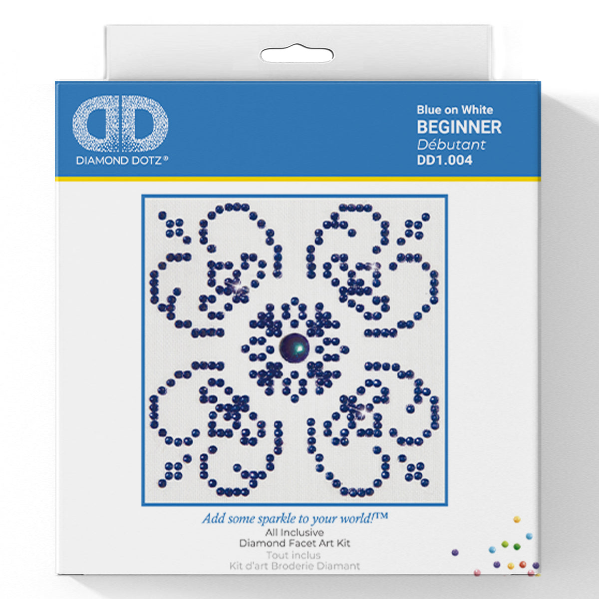 Blue on White diamond painting design