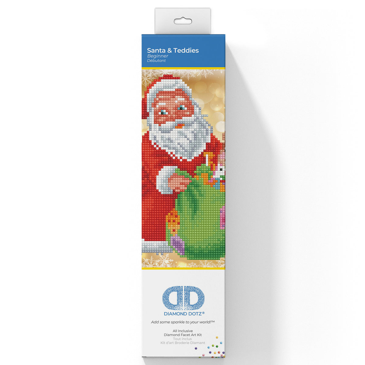 Diamond Dotz Santa and Teddies diamond painting kit packaging showing the finished design