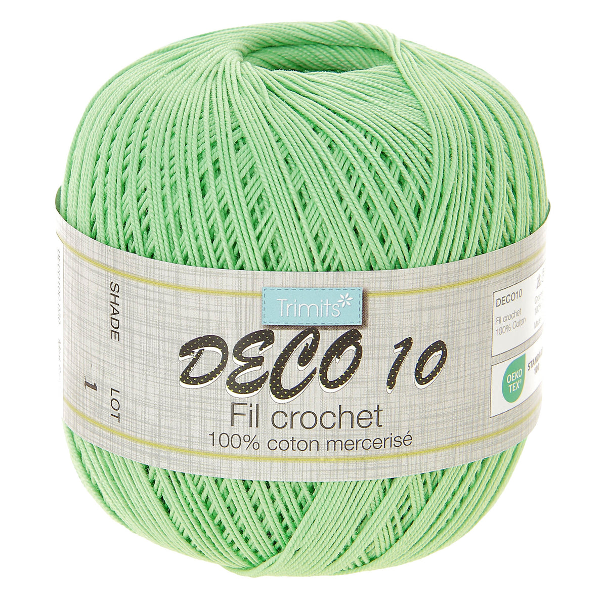 Ball of mint green Trimits Deco 10 yarn