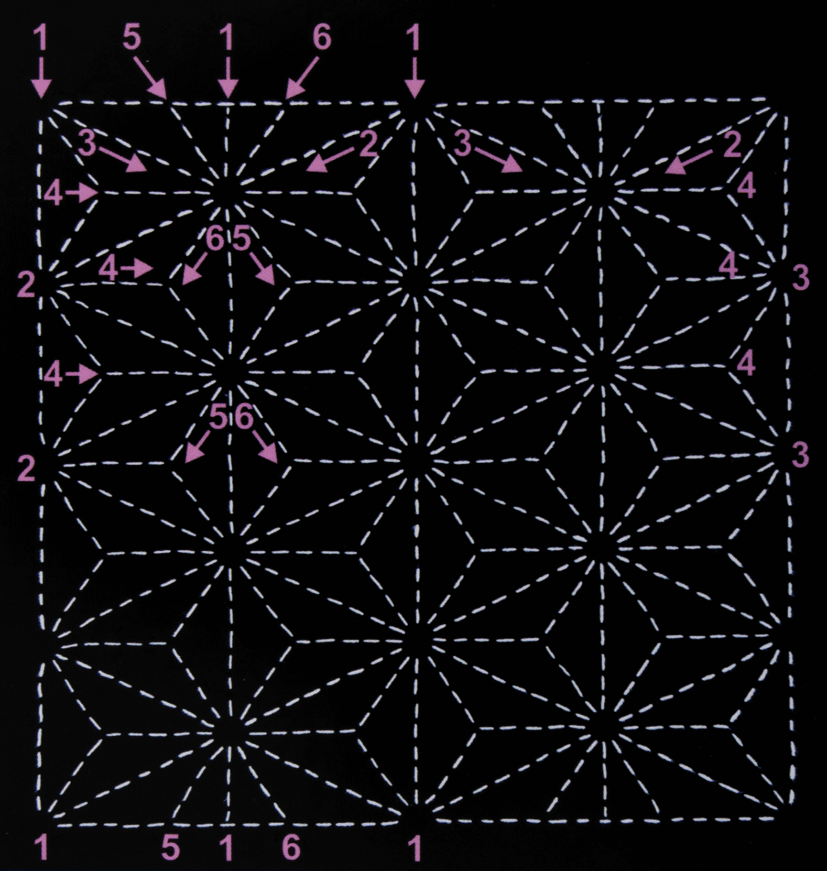 Sew Easy Sashiko Template - Asa No Ha (Hemp Leaf)