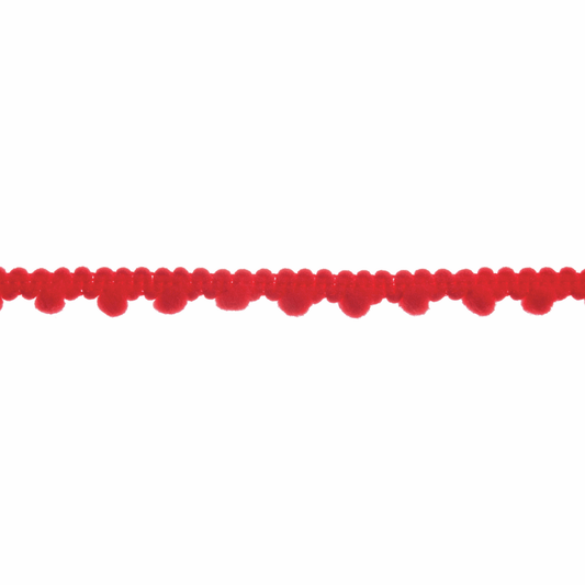 Trimits Small Red Pom Pom Trim Edging - 27.4m x 7mm (Full roll)