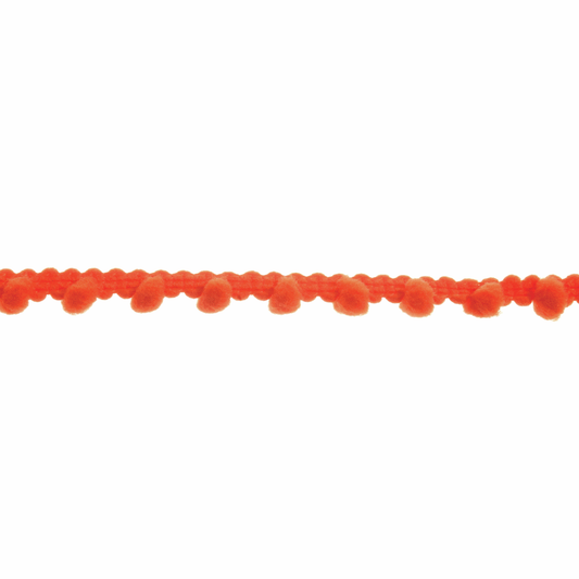 Trimits Small Orange Pom Pom Trim Edging - 27.4m x 7mm (Full roll)