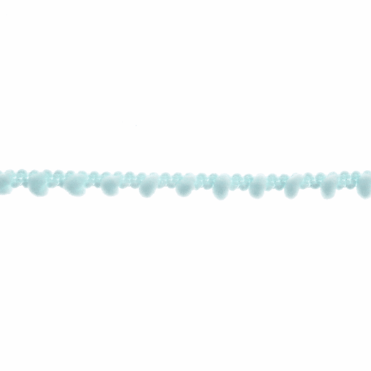 Trimits Small Light Blue Pom Pom Trim Edging - 27.4m x 7mm (Full roll)