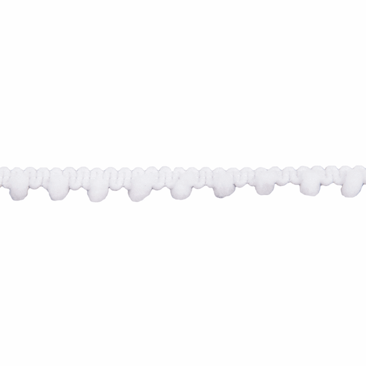 Trimits Small White Pom Pom Trim Edging - 27.4m x 7mm (Full roll)