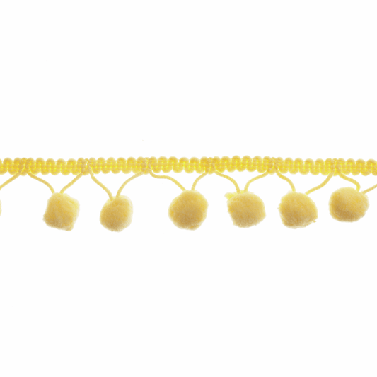 Trimits Large Yellow Pom Pom Trim Edging - 18m x 20mm (Full roll)