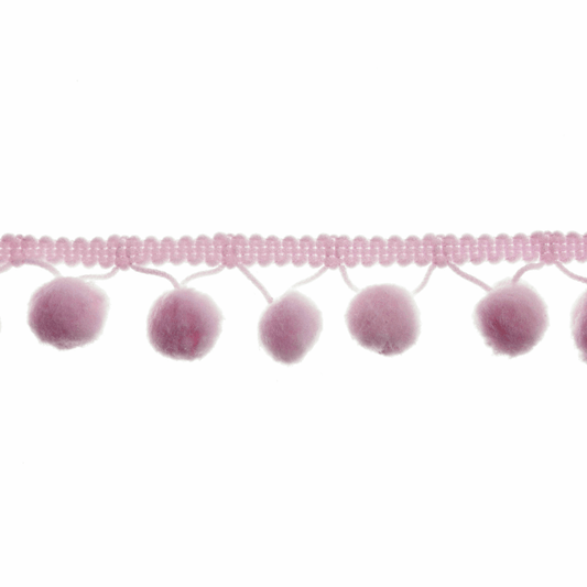 Trimits Large Light Pink Pom Pom Trim Edging - 18m x 20mm (Full roll)