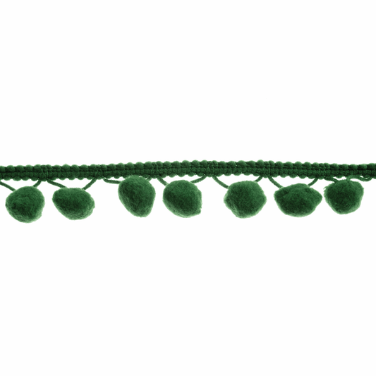 Trimits Large Forest Green Pom Pom Trim Edging - 18m x 20mm (Full roll)