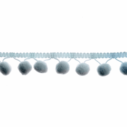 Trimits Large Light Blue Pom Pom Trim Edging - 18m x 20mm (Full roll)