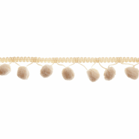 Trimits Large Cream Pom Pom Trim Edging - 18m x 20mm (Full roll)
