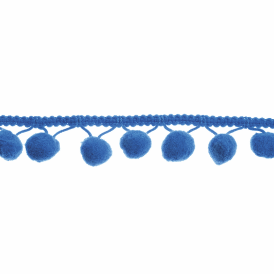 Trimits Large Blue Pom Pom Trim Edging - 18m x 20mm (Full roll)