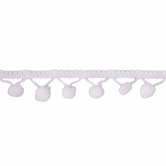 Trimits Large White Pom Pom Trim Edging - 18m x 20mm (Full roll)