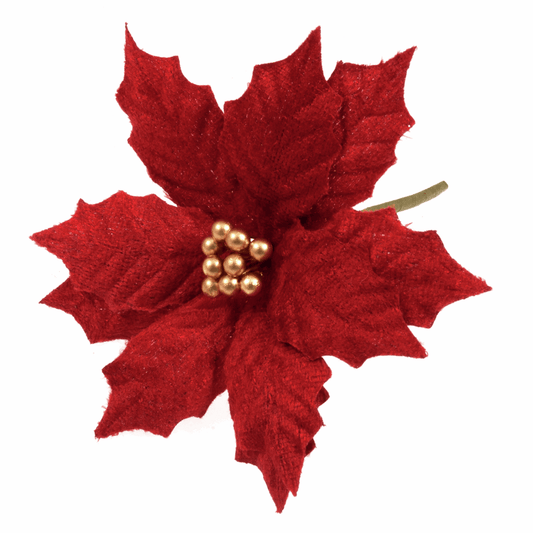 Red Velvet Poinsettia - Medium (Single Stem)