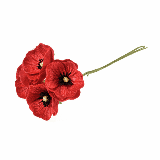 Red Velvet Poppies - Small (Pack of 4 Stems)