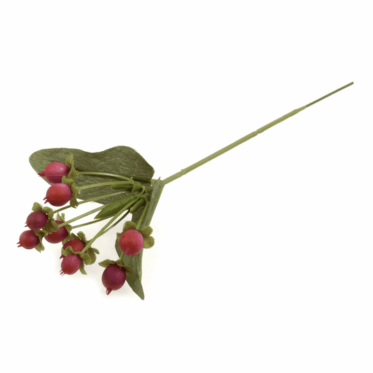 Orange Hypericum Berries Stem - 16cm (Single Stem)