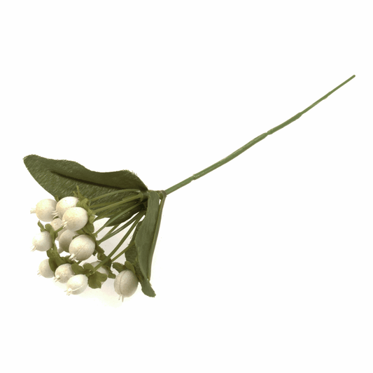 White Hypericum Berries Stem - 16cm (Single Stem)
