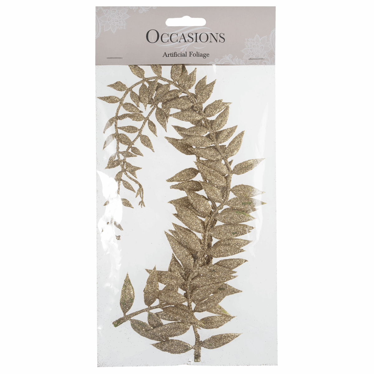 Artificial Gold Fern Leaves - 22cm (Pack of 2 Stems)