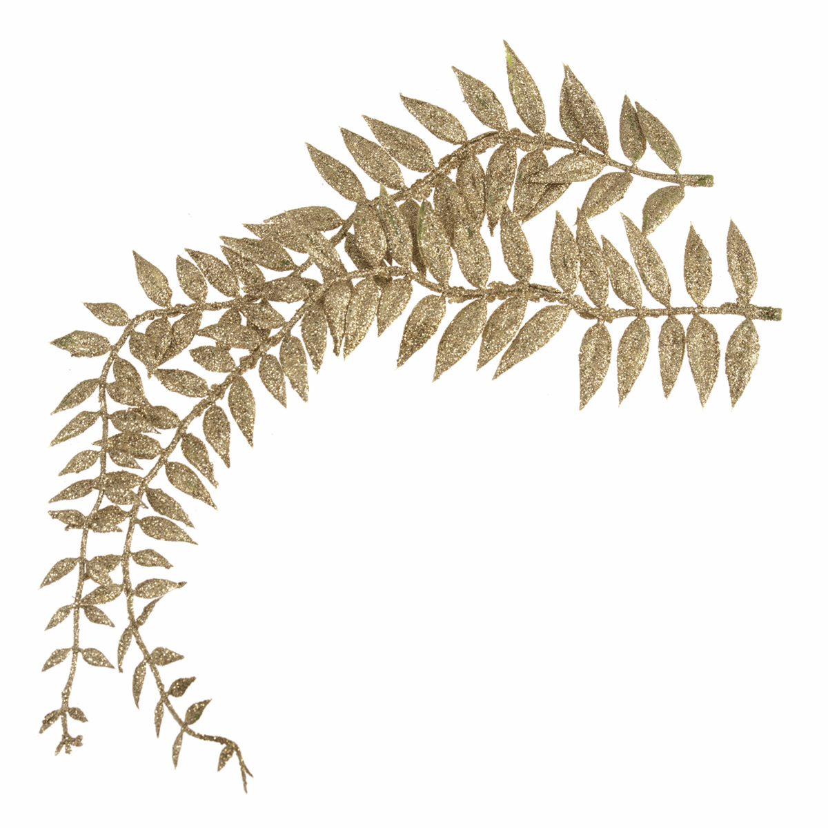 Artificial Gold Fern Leaves - 22cm (Pack of 2 Stems)