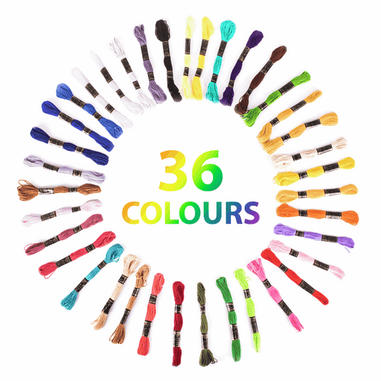 Embroidery Floss - Assorted Pack of 36 Skeins